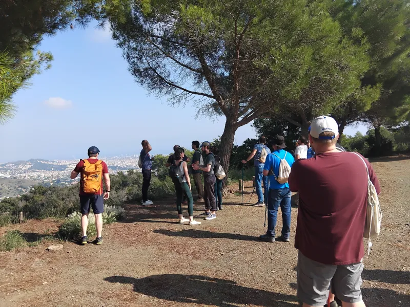 Barcelona Skyline - Hiking group exploring